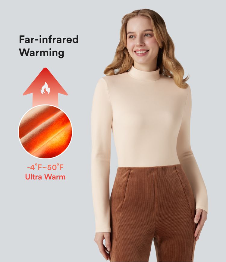 Mock-neck Long Sleeve Casual Warming Top