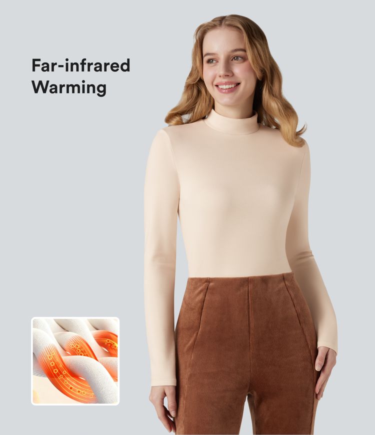 Mock-neck Long Sleeve Casual Warming Top