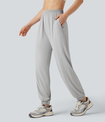 Mid Rise Cool Touch Hiking Joggers with Pockets-UPF50+