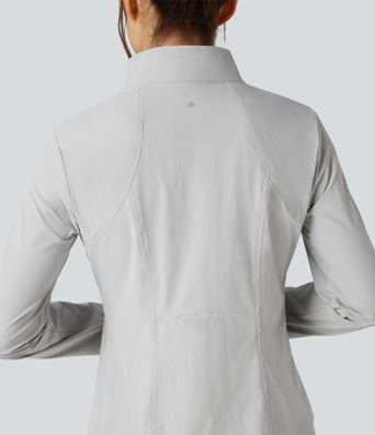 UV Protection Lightweight Breathable Stand Collar Long Sleeve Outdoor Jacket with Pockets-UPF40+