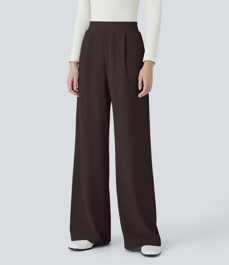 Halara Flex™ High Waisted Body Sculpt Waist-Slimming Pocket Wide Leg Micro Waffle Work Pants