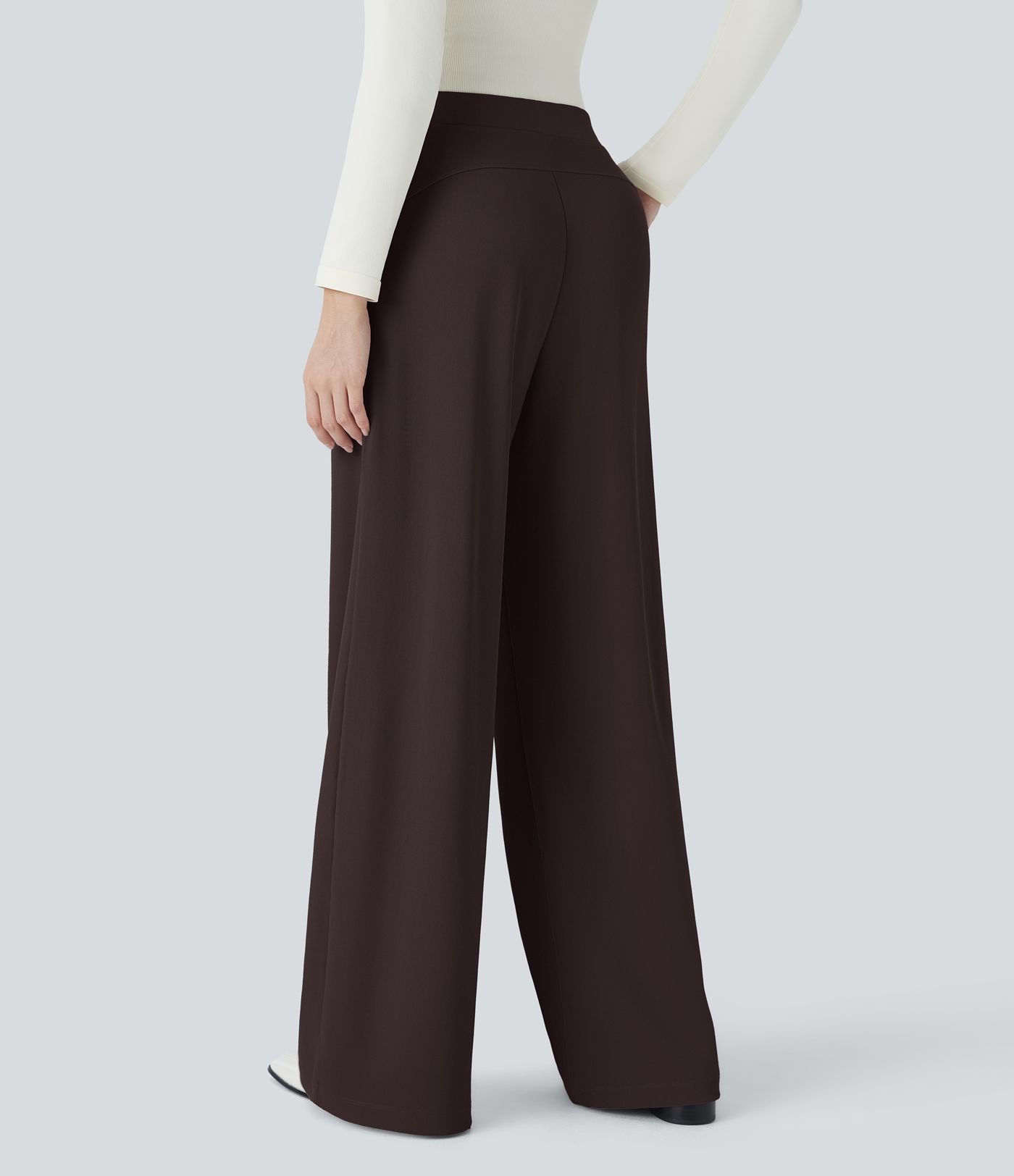 Halara Flex™ High Waisted Body Sculpt Waist-Slimming Pocket Wide Leg Micro Waffle Work Pants