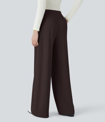 Halara Flex™ High Waisted Body Sculpt Waist-Slimming Pocket Wide Leg Micro Waffle Work Pants