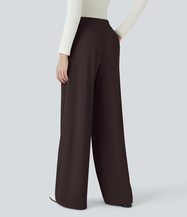 Halara Flex™ High Waisted Body Sculpt Waist-Slimming Pocket Wide Leg Micro Waffle Work Pants