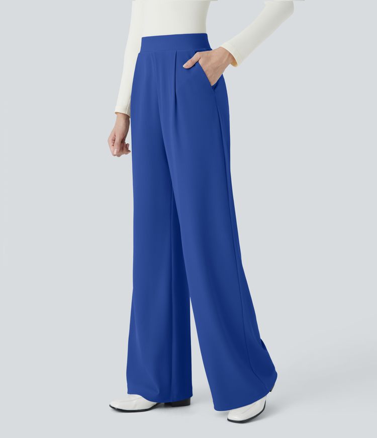 Halara Flex™ High Waisted Body Sculpt Waist-Slimming Pocket Wide Leg Micro Waffle Work Pants