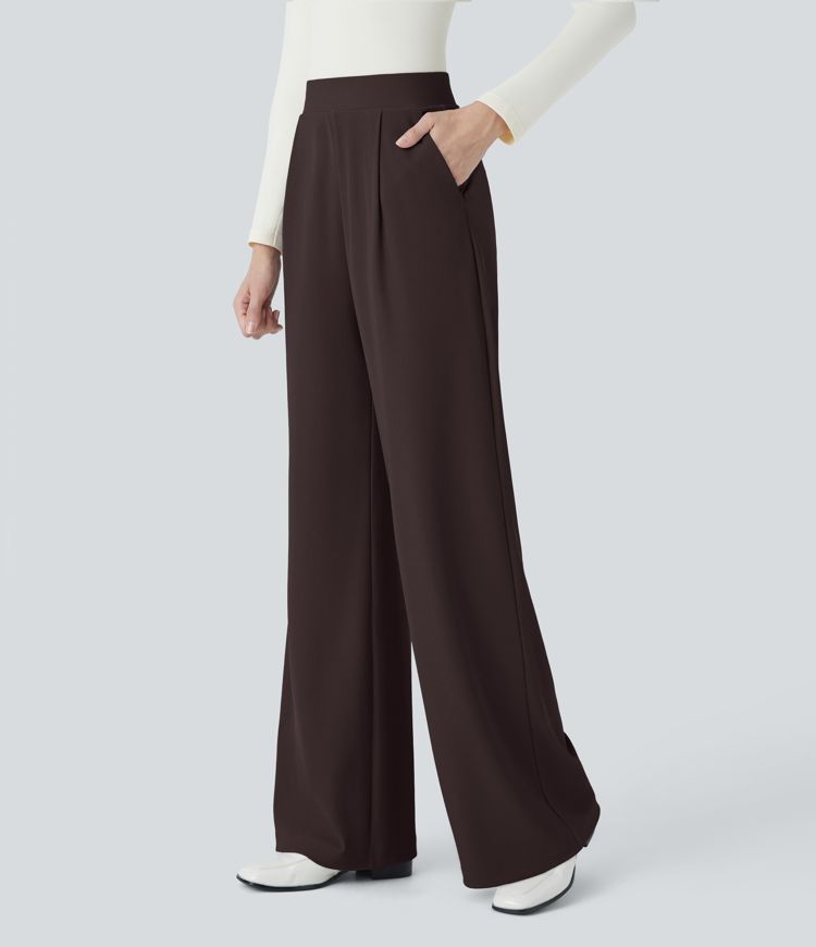 Halara Flex™ High Waisted Body Sculpt Waist-Slimming Pocket Wide Leg Micro Waffle Work Pants