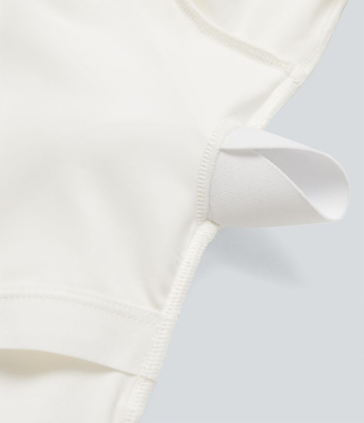 Round Neck Long Sleeve Thumb Hole Yoga Sports Top