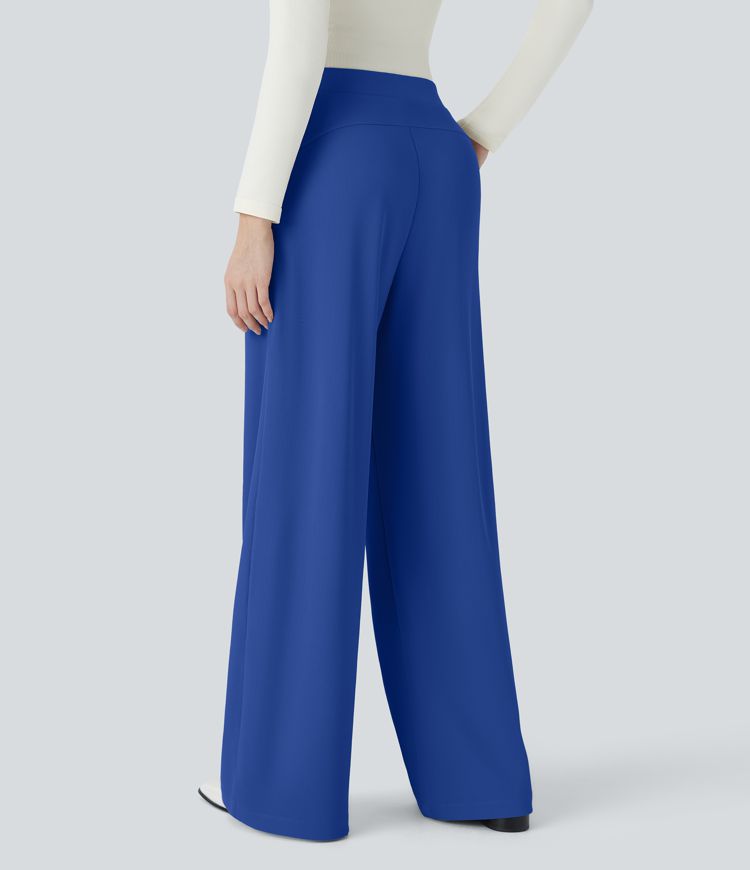 Halara Flex™ High Waisted Body Sculpt Waist-Slimming Pocket Wide Leg Micro Waffle Work Pants