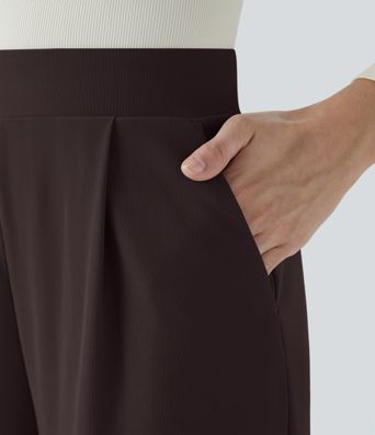 Halara Flex™ High Waisted Body Sculpt Waist-Slimming Pocket Wide Leg Micro Waffle Work Pants