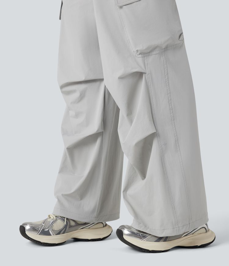 Pantalon cargo randonnée avec mi-haute à cordon, coupe droite, avec poches - UPF40+