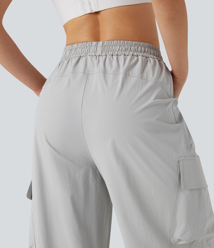 Pantalon cargo randonnée avec mi-haute à cordon, coupe droite, avec poches - UPF40+