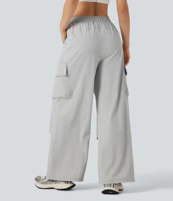 Pantalon cargo randonnée avec mi-haute à cordon, coupe droite, avec poches - UPF40+