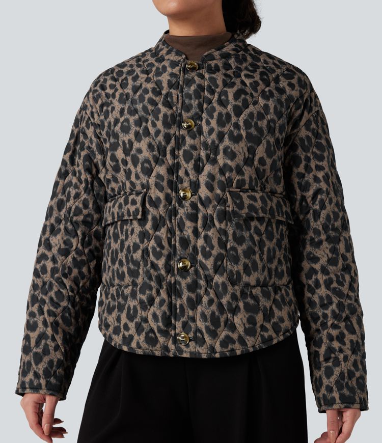 Reversible Durable Water Repellent Curved Hem Casual Padded Jacket with Pockets