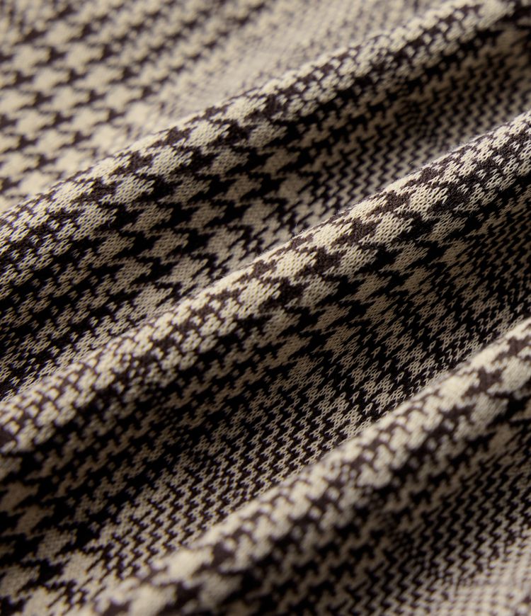 Jupe tailleur moulante pied-de-poule à carreaux longueur genou taille haute