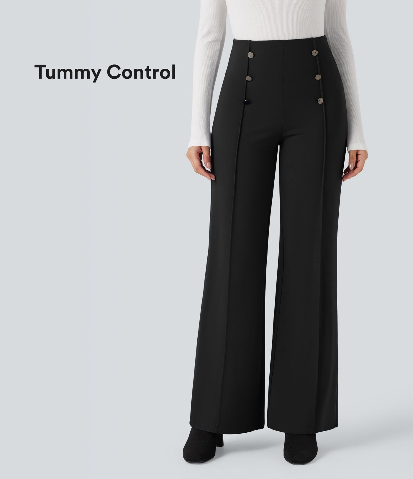 Halara Flex™ High Waisted Tummy Control Wide Leg Work Pants