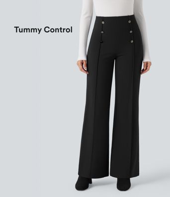 Halara Flex™ High Waisted Tummy Control Wide Leg Work Pants