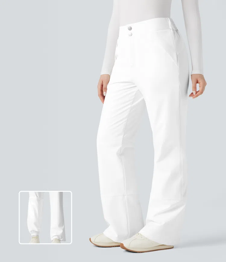 High Waisted Warming Hiking Bootcut Pants with Pockets