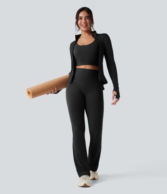 Halara UltraSculpt™ High Waisted Tummy Control Butt Lifting Shaping Yoga Bootcut Leggings with Pockets