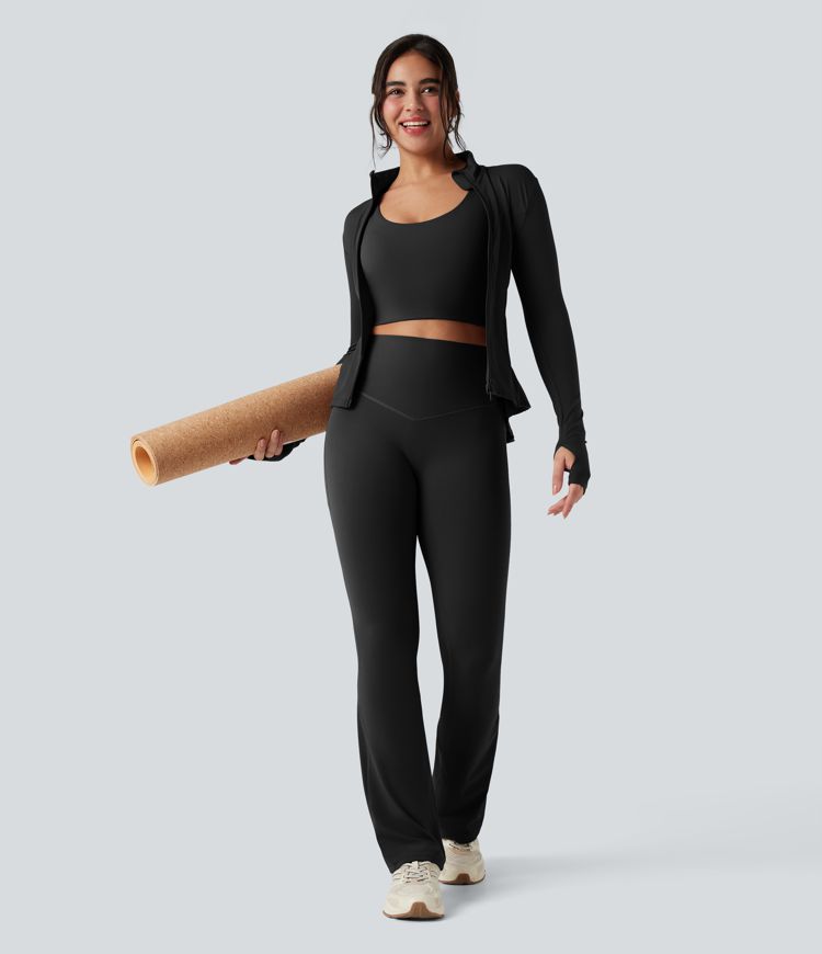 Halara UltraSculpt™ High Waisted Tummy Control Butt Lifting Shaping Yoga Bootcut Leggings with Pockets