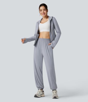 Mid Rise Cool Touch Hiking Joggers with Pockets-UPF50+