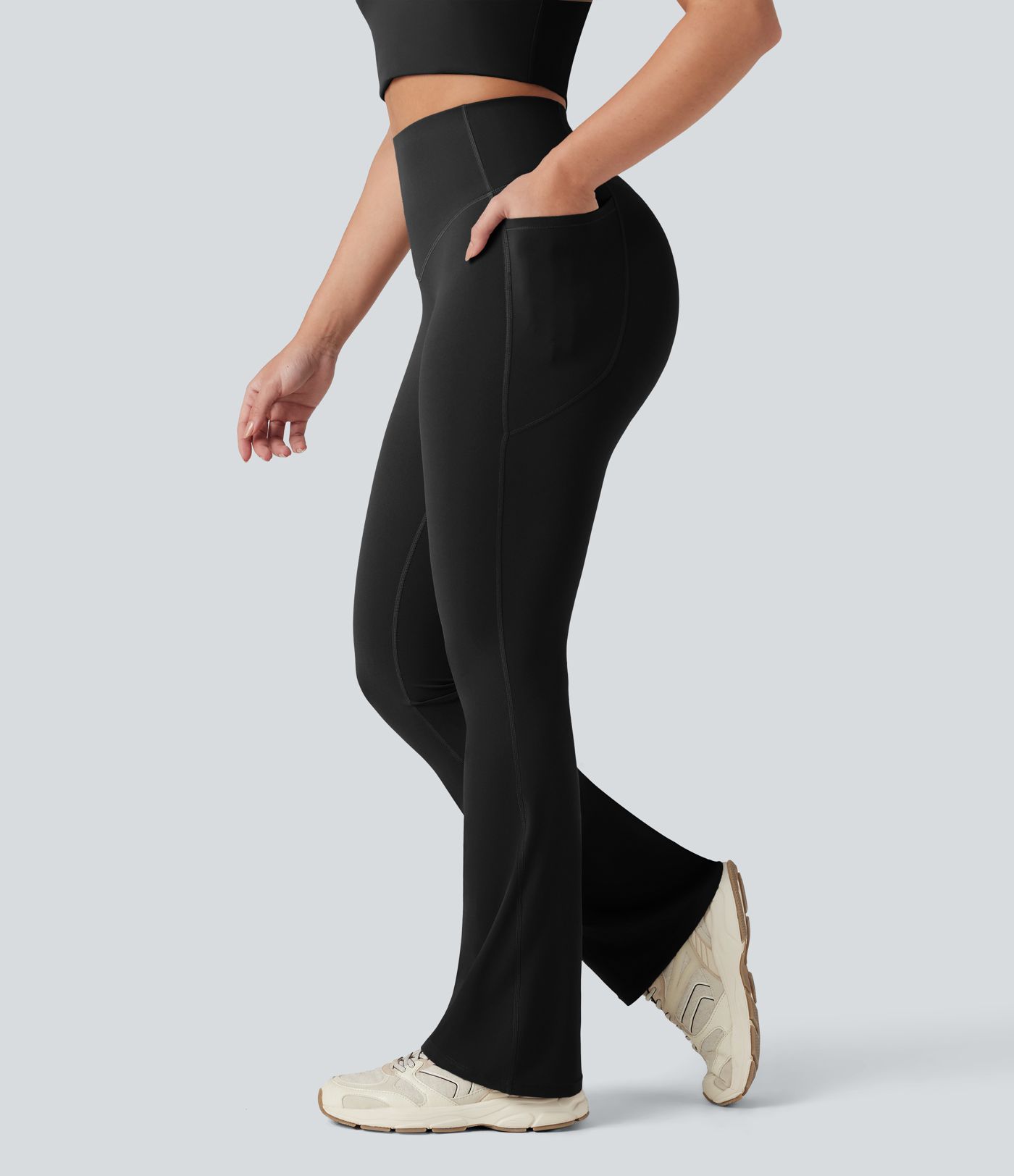 Halara UltraSculpt™ High Waisted Tummy Control Butt Lifting Shaping Yoga Bootcut Leggings with Pockets