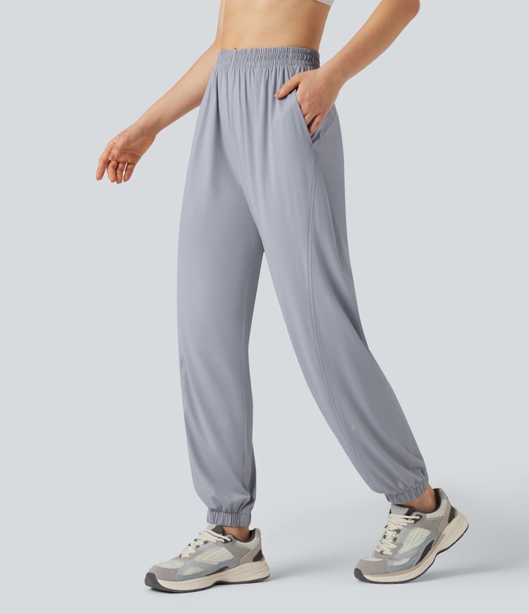 Mid Rise Cool Touch Hiking Joggers with Pockets-UPF50+