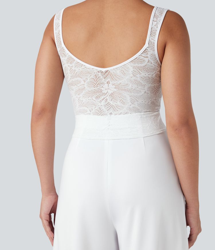 Sleeveless Contrast Lace Bridesmaid And Wedding Guest Jumpsuit with Pockets-Easy Peezy