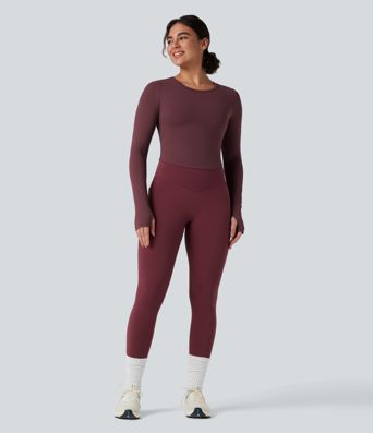 SoftlyZero™ Backless Adjustable Buckle Long Sleeve Thumb Holes Slim Yoga Top-UPF50+