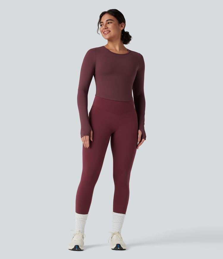 SoftlyZero™ Backless Adjustable Buckle Long Sleeve Thumb Holes Slim Yoga Top-UPF50+