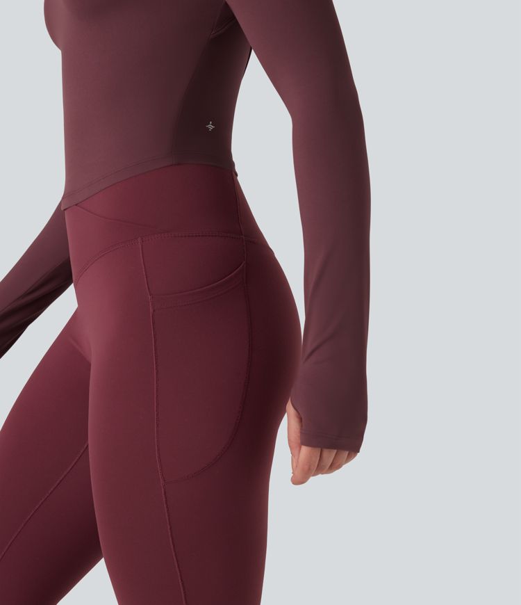 SoftlyZero™ Backless Adjustable Buckle Long Sleeve Thumb Holes Slim Yoga Top-UPF50+