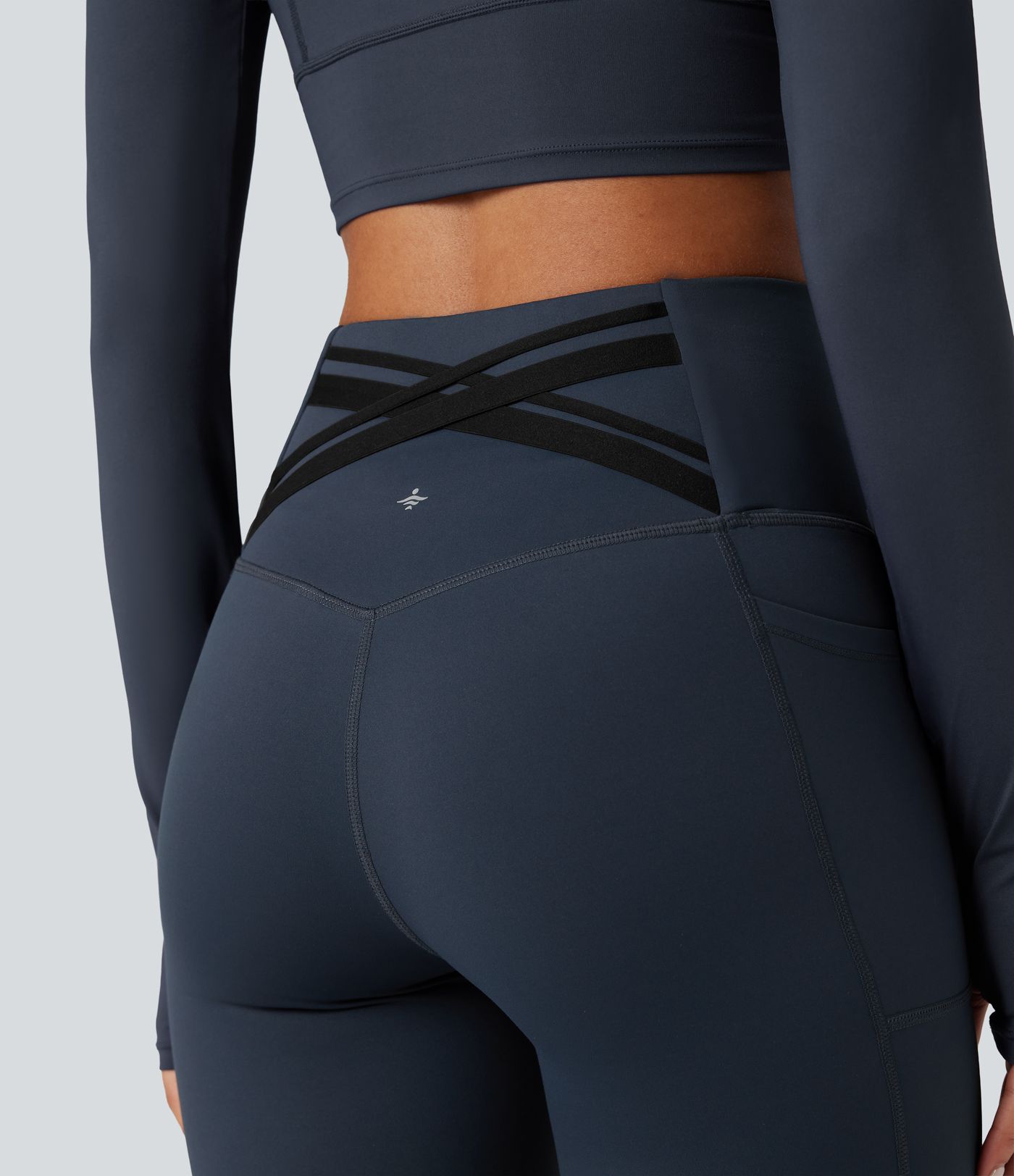 Legging running polaire thermique gainant croisé dos taille haute Halara UltraSculpt™ Heat avec poches