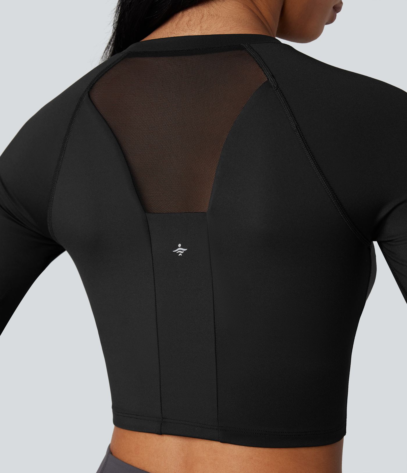 SoftlyZero™ Airy Push-Up Long Sleeve Thumb Hole Contrast Mesh Cool Touch Yoga Sports Top-UPF50+