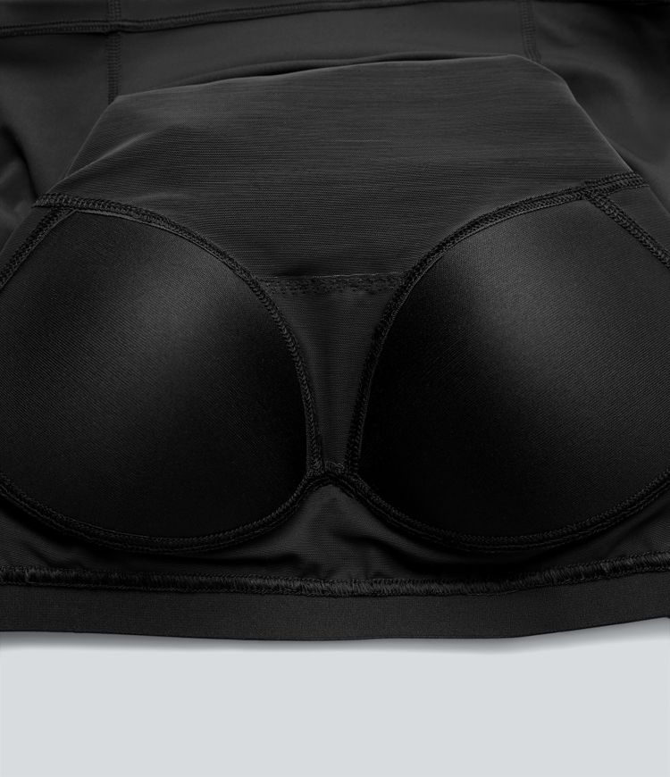 SoftlyZero™ Airy Push-Up Long Sleeve Thumb Hole Contrast Mesh Cool Touch Yoga Sports Top-UPF50+