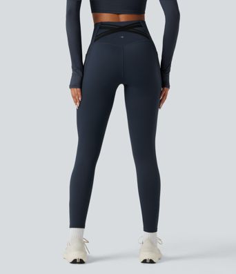 Halara Ultrasculpt™ Heat High Waisted Tummy Control Crossover Back Fleece Running Leggings with Pockets Halara Ultrasculpt™ Heat High Waisted Tummy Control Crossover Back Fleece Running Leggings with Pockets