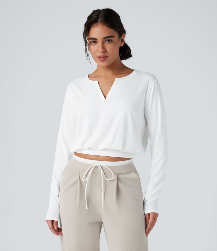 Henley Long Sleeve Casual T-Shirt