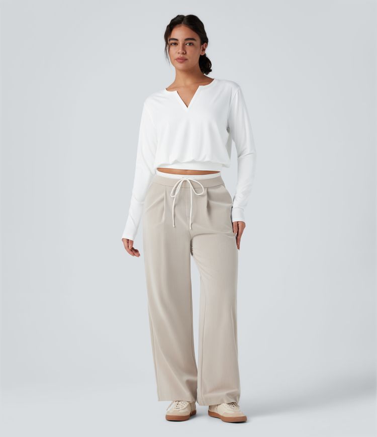 Henley Long Sleeve Casual T-Shirt