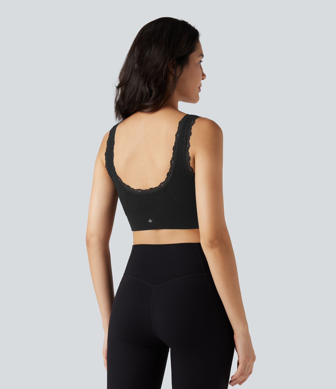 Brassière de sport yoga maintien léger col U en dentelle sans couture OneForm Seamless Flow