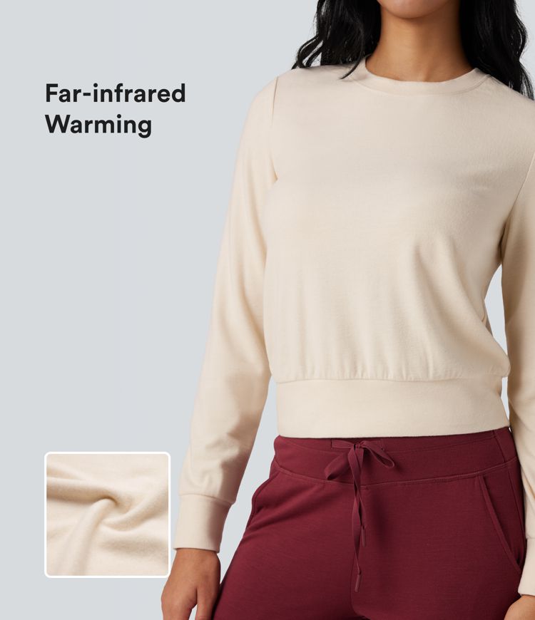 Round Neck Long Sleeve Casual Warming Top