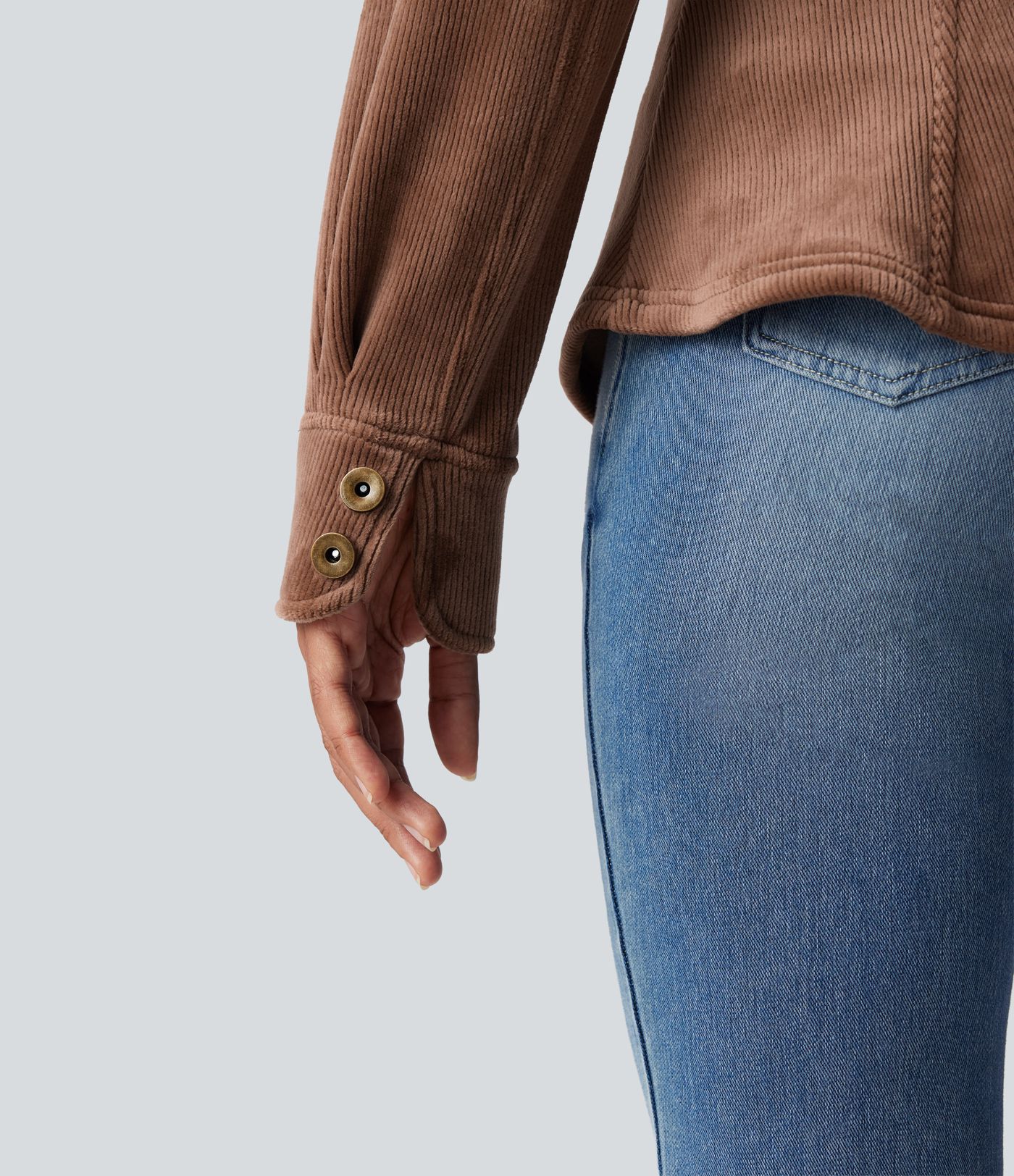 Ribbed Knit Long Sleeve Fleece Casual Jacket