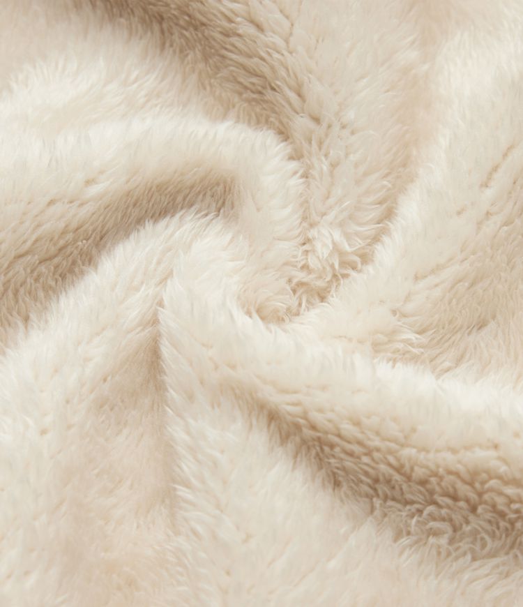 Parka longue polaire à capuche avec cordon de serrage manches longues et poches