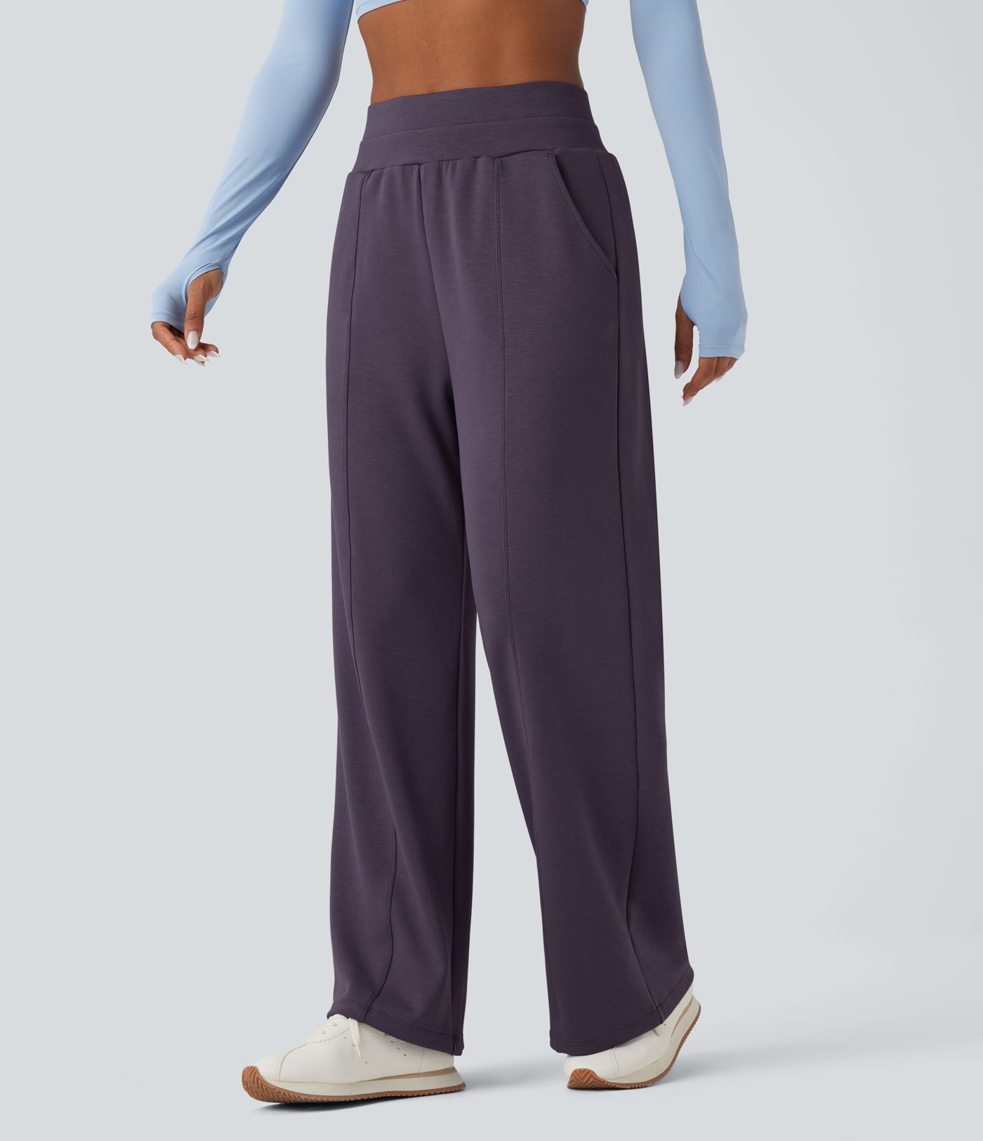 High Waisted Yoga Baggy Pants with Pockets