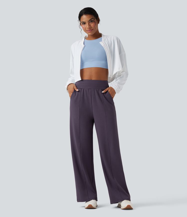 High Waisted Yoga Baggy Pants with Pockets
