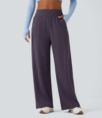 High Waisted Yoga Baggy Pants with Pockets