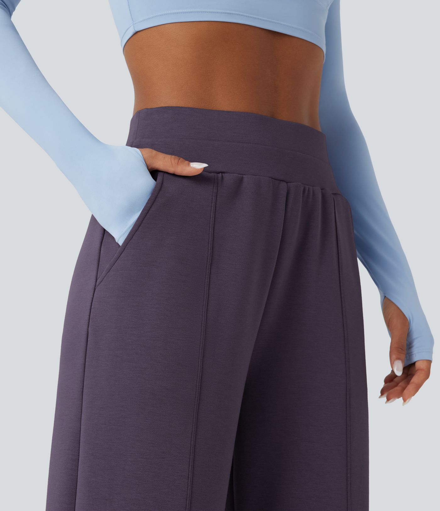 High Waisted Yoga Baggy Pants with Pockets