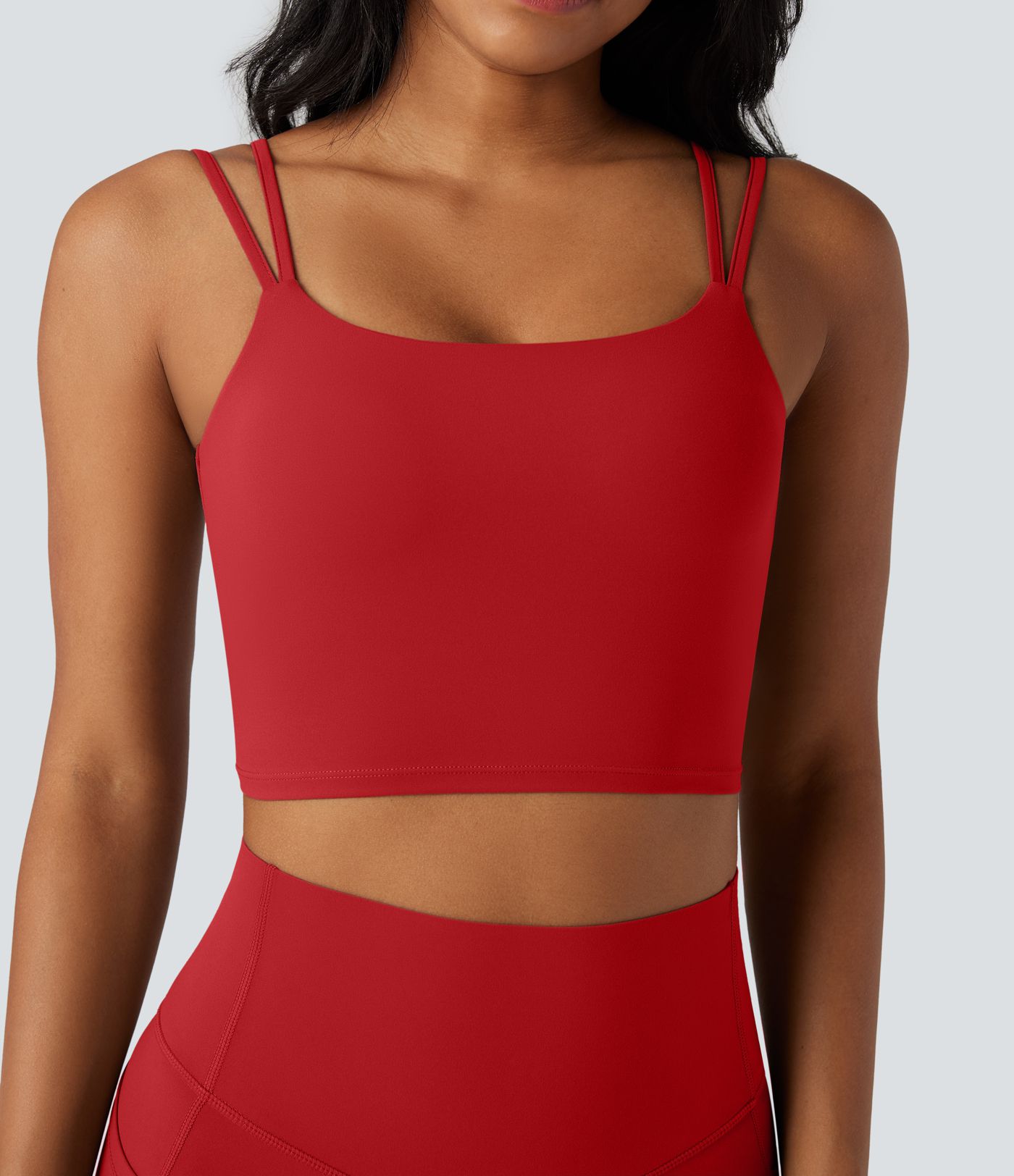 Halara UltraSculpt™ Double Straps Twisted Backless Cropped Yoga Tank Top