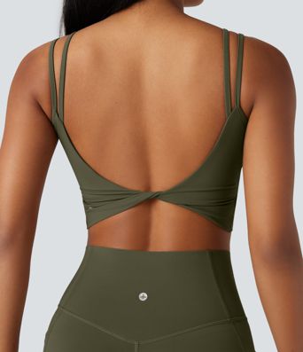 Halara UltraSculpt™ Double Straps Twisted Backless Cropped Yoga Tank Top