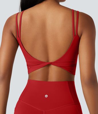Halara UltraSculpt™ Double Straps Twisted Backless Cropped Yoga Tank Top