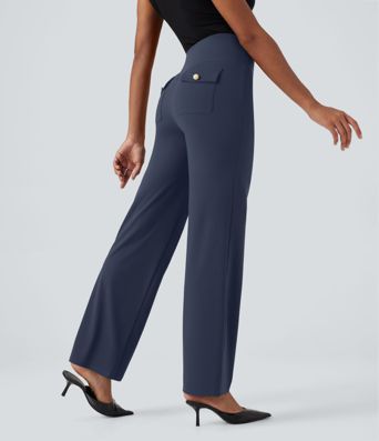 Halara UltraSculpt™ High Waisted Tummy Control Straight Leg Work Pants with Pockets