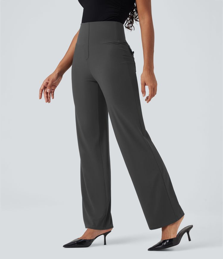 Halara UltraSculpt™ High Waisted Tummy Control Straight Leg Work Pants with Pockets