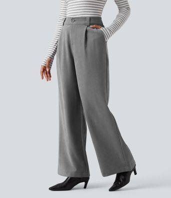 High Waisted Work Baggy Pants with Pockets